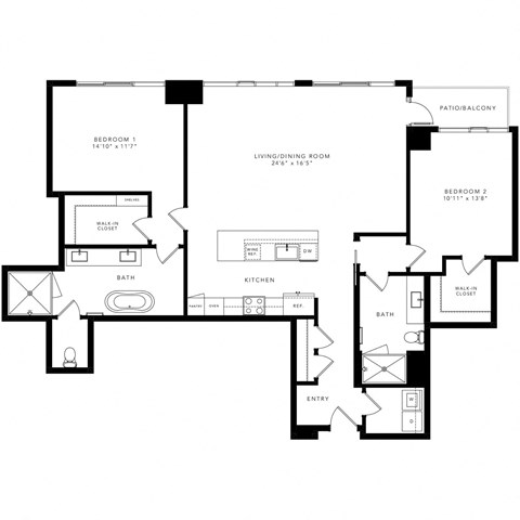 a floor plan of an open floor plan with a variety of different floors